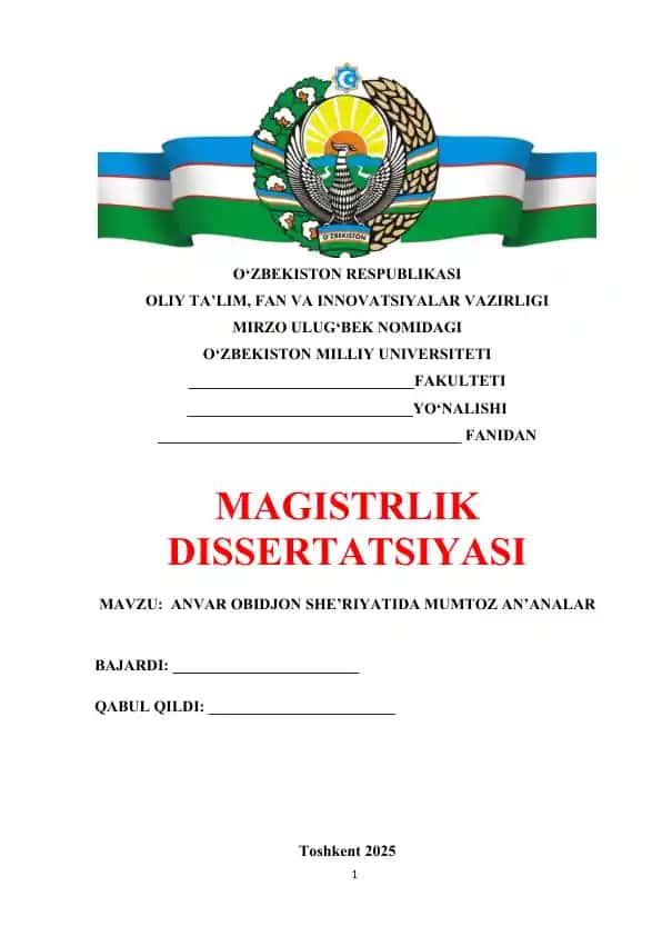 ANVAR OBIDJON SHE’RIYATIDA MUMTOZ AN’ANALAR