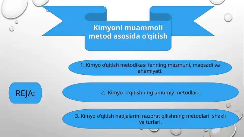 Kimyoni muammoli metod asosida o'qitish