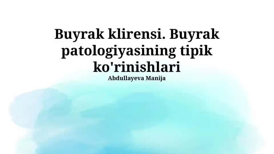 Buyrak Klirensi