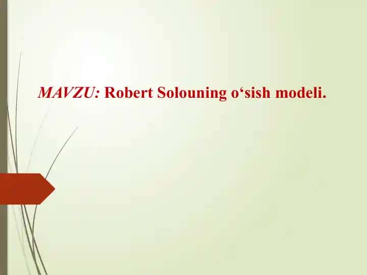 Robert Solouning o‘sish modeli