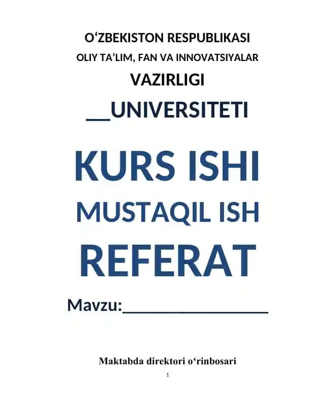 Maktabda direktori o‘rinbosari