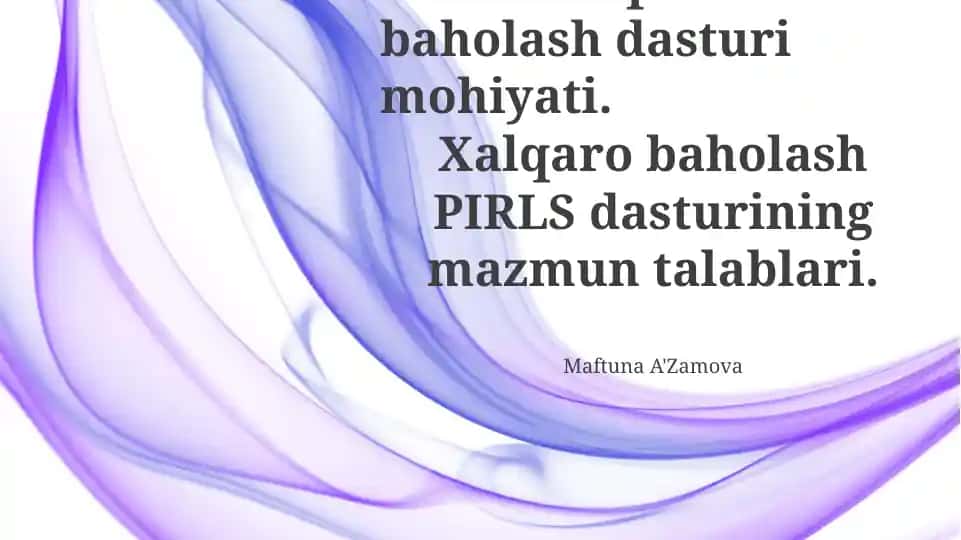 PIRLS xalqaro baholash dasturi
