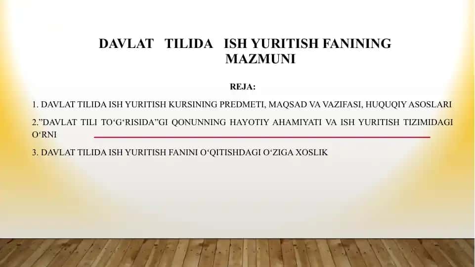 Davlat tilida ish yuritish kursi