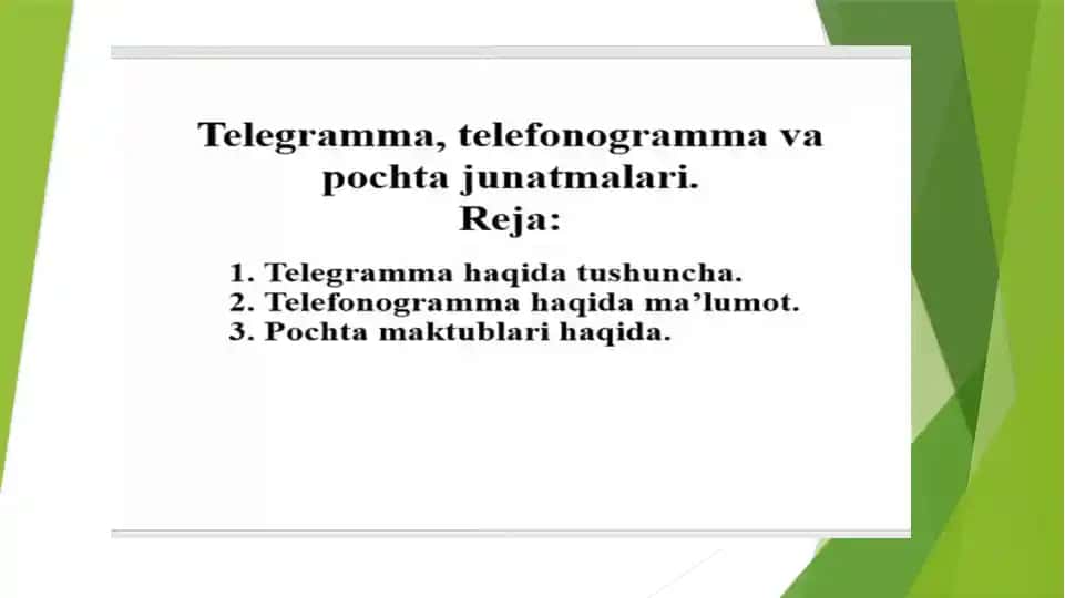 Telegramma, telefonogramma va pochta junatmalari