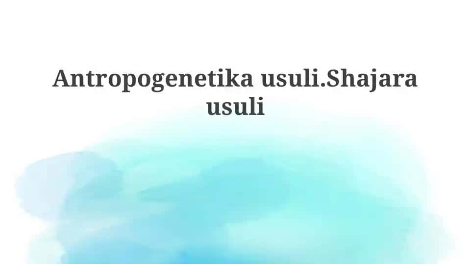 Antropogenetik usul