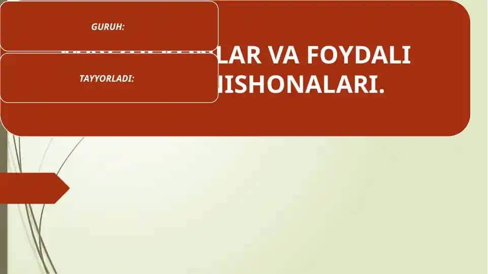 KONLAR VA FOYDALI QAZILMA NISHONALARI