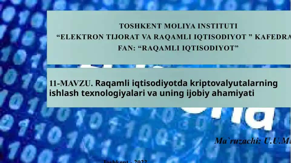 Raqamli iqtisodiyotdagi kriptovalyutalar