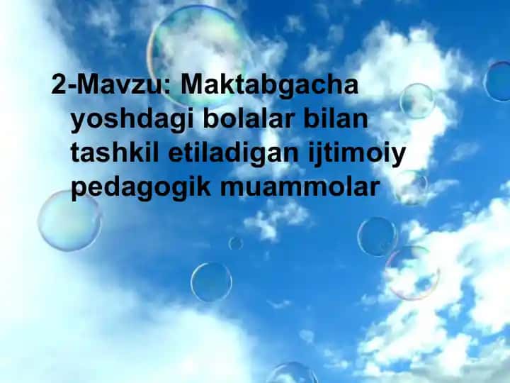 Kichik maktabgacha yoshdagi bolalarning psixologik hususiyatlari