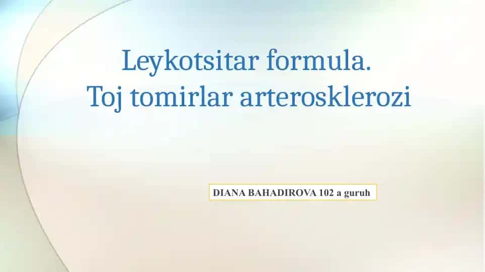 Leykotsitar formula