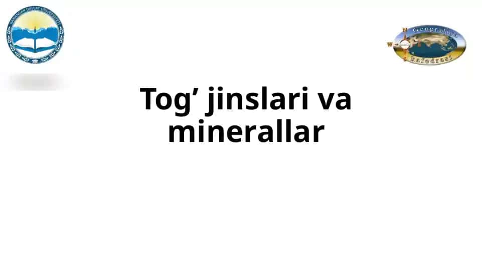 Tog’ jinslari va minerallar