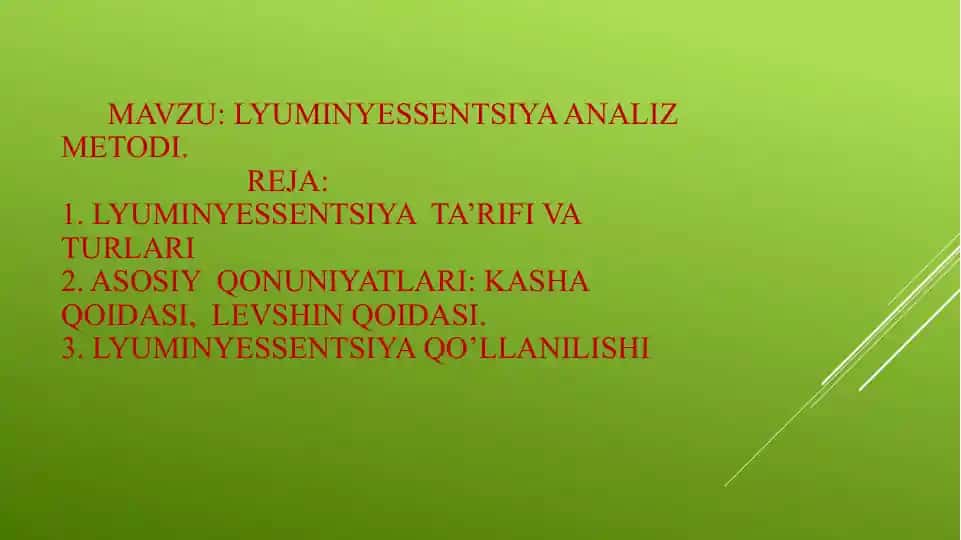 Lyuminessentsiya analiz metodi