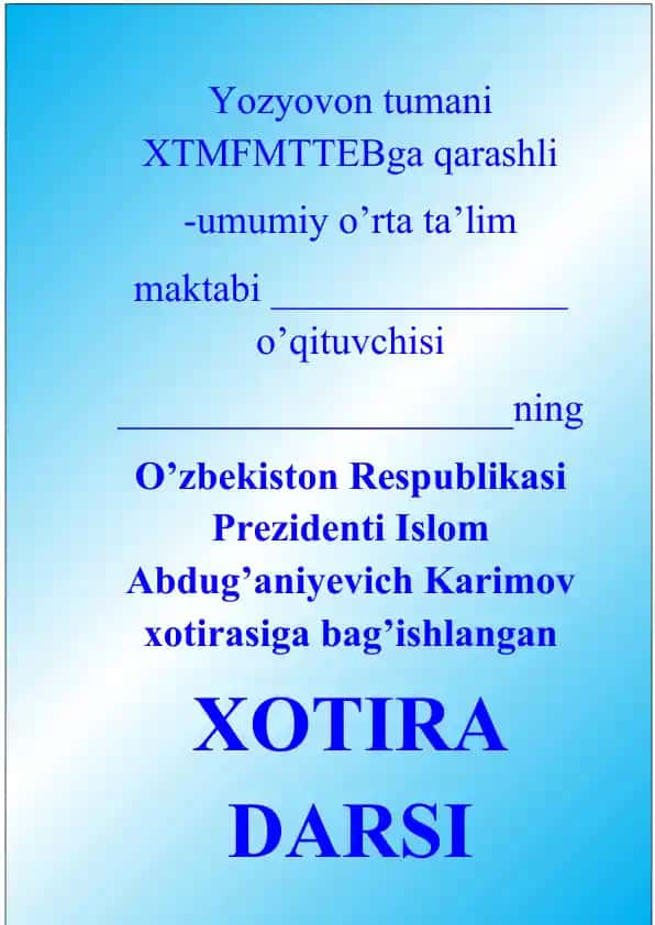 XOTIRA DARSI