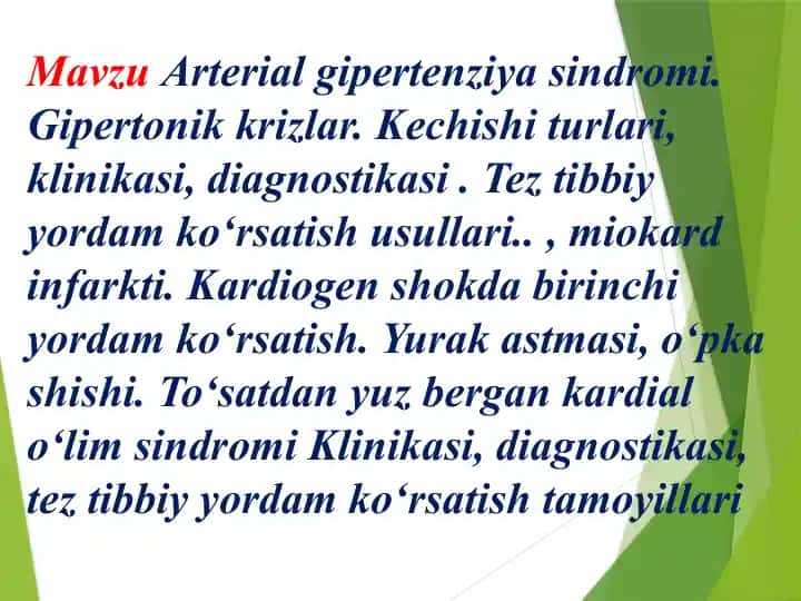 Arterial gipertenziya sindromi.