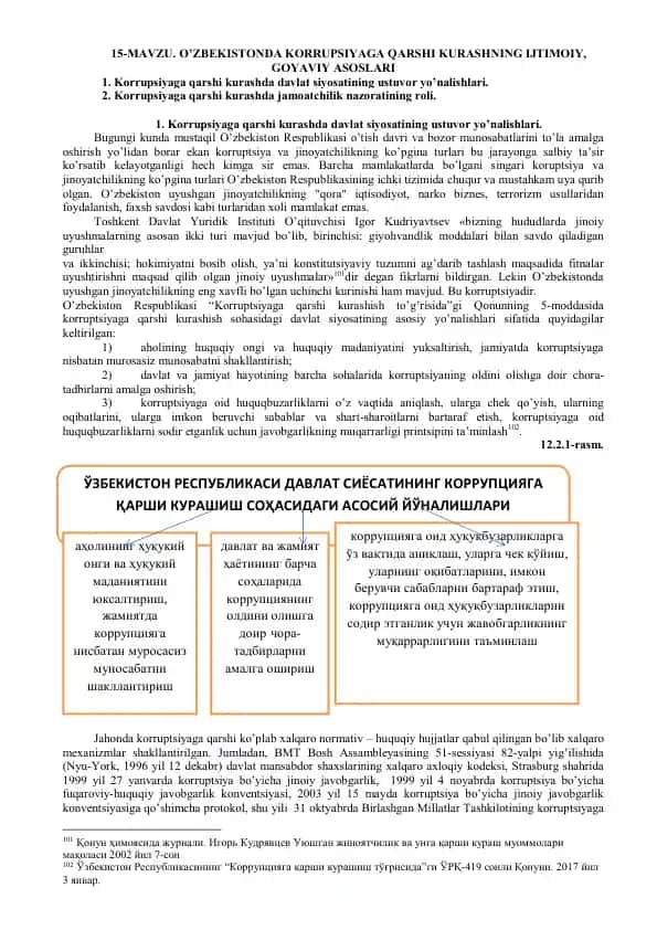 Korruptsiyaga qarshi kurashning ijtimoiy, goyaviy asoslari