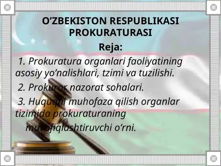 O’ZBEKISTON RESPUBLIKASI PROKURATURASI