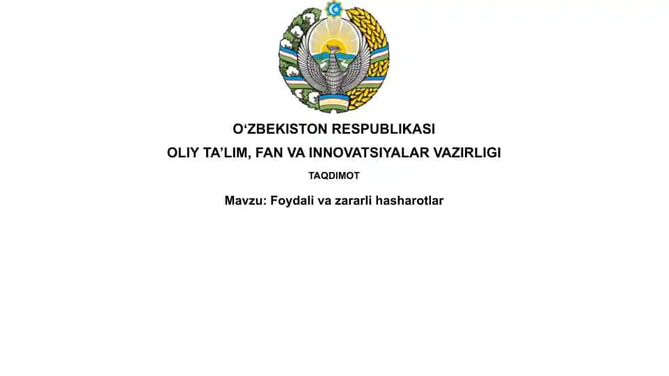 Foydali va zararli hasharotlar