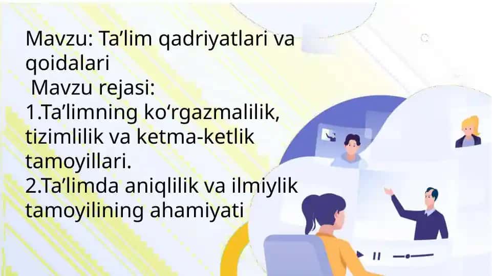 Ta'lim qadriyatlari va qoidalari