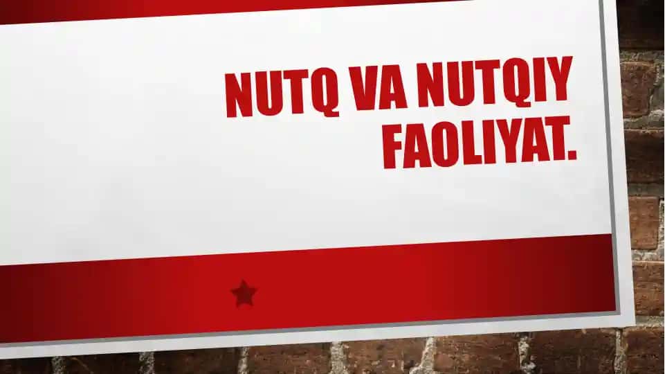 Nutq va nutqiy faoliyat