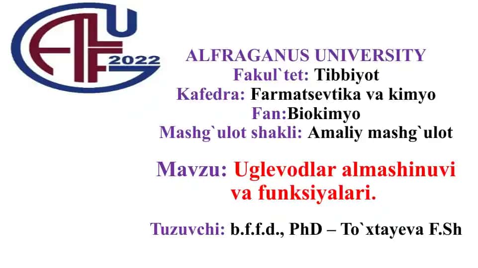 Uglevodlar va ularning Organizm dagi Ahamiyati