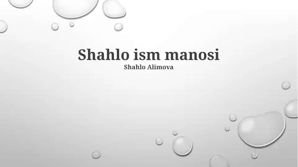 Shahlo ism manosi