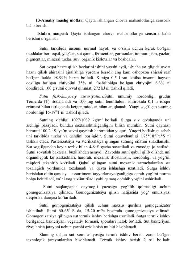 Sensorik baho berish