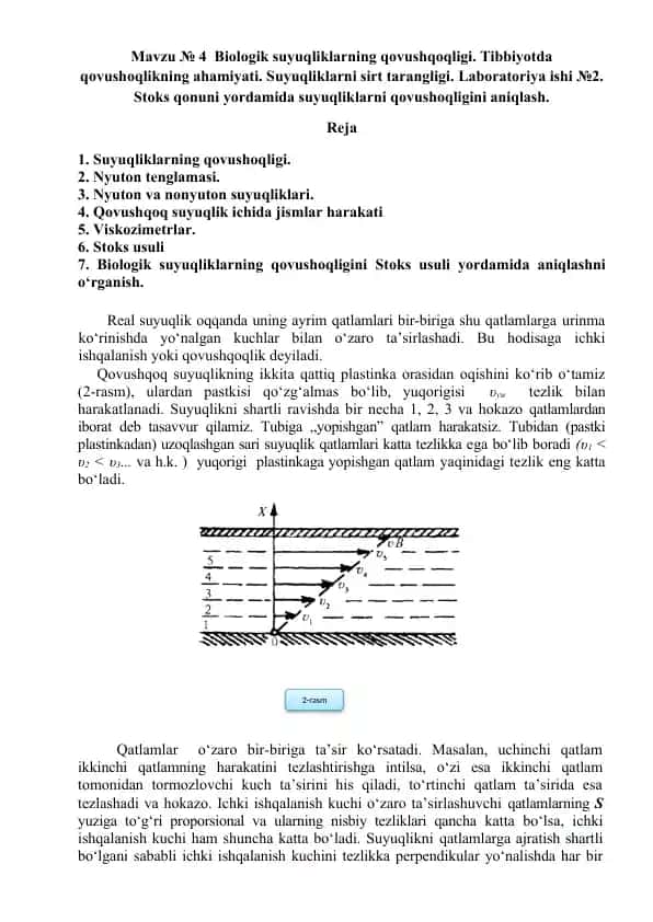 Biologik suyuqliklarning qovushqoqligi