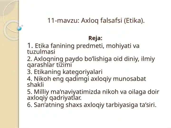 Axloq Falsafasi (Etika)