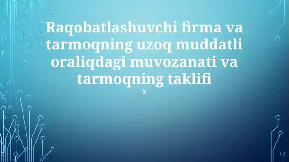 Uzoq muddatli muvozanat