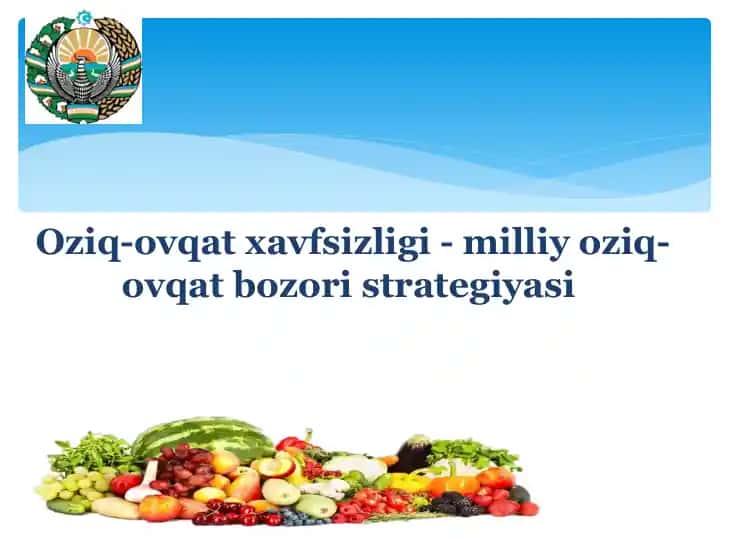 Oziq-ovqat xavfsizligi - Milliy oziq-ovqat bozori strategiyasi