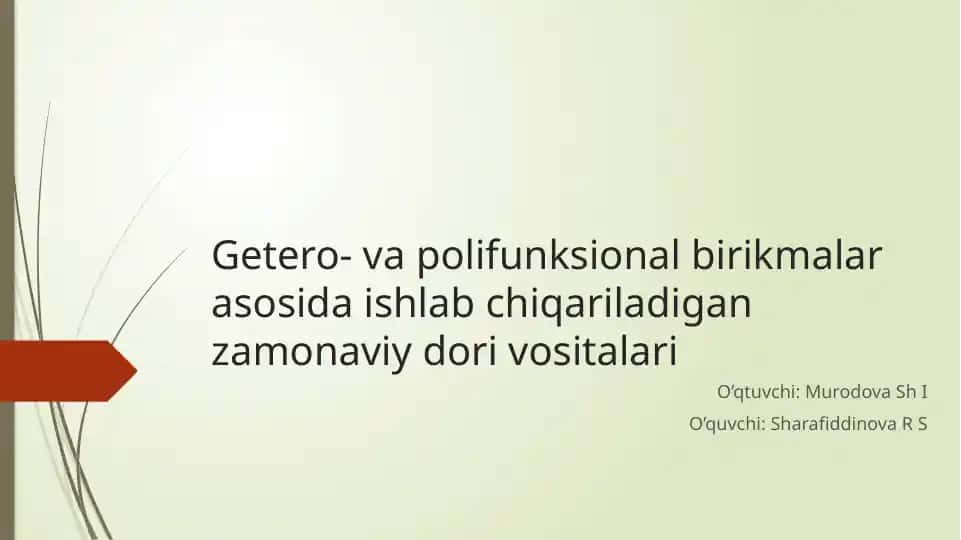 Zamonaviy dorilar vositalari