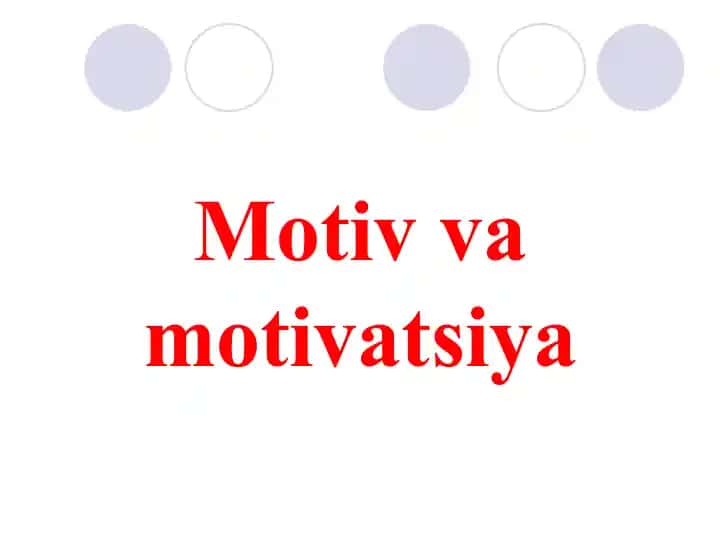 Motiv va motivatsiya