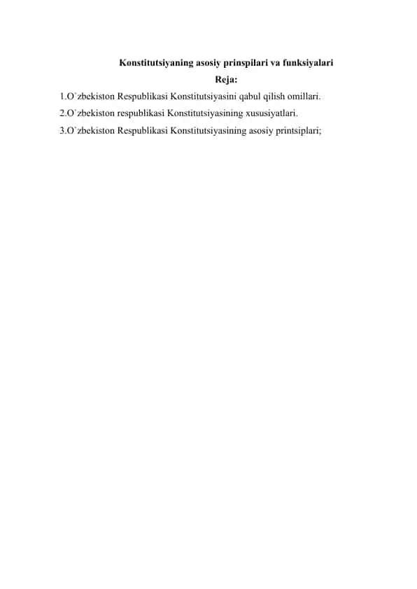 O`zbekiston Respublikasi Konstitutsiyasi