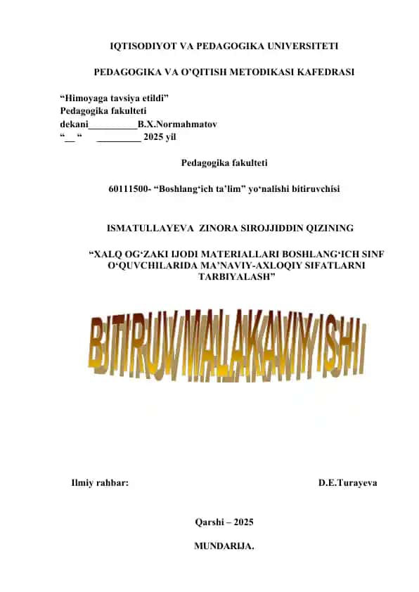 XALQ OG‘ZAKI IJODI MATERIAL
