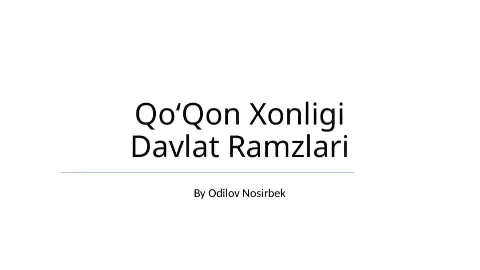 QoʻQon Xonligi Davlat Ramzlari