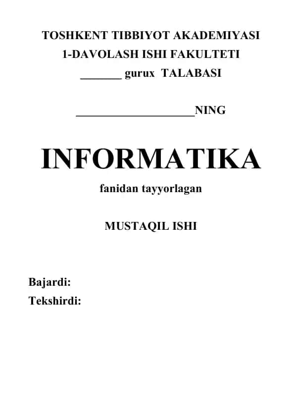 MC EXCEL dasturi