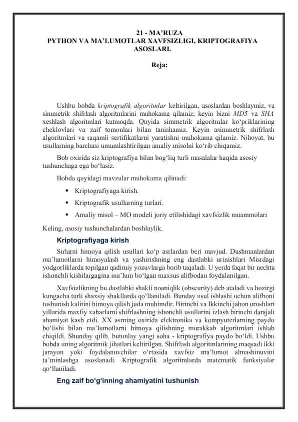 Kriptografiya asoslari