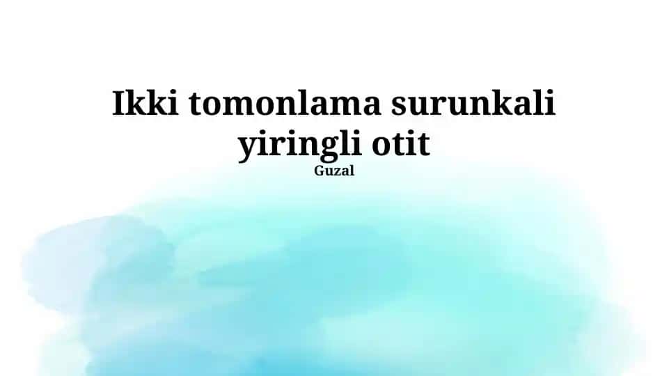 Ikki tomonlama surunkali yiringli otit
