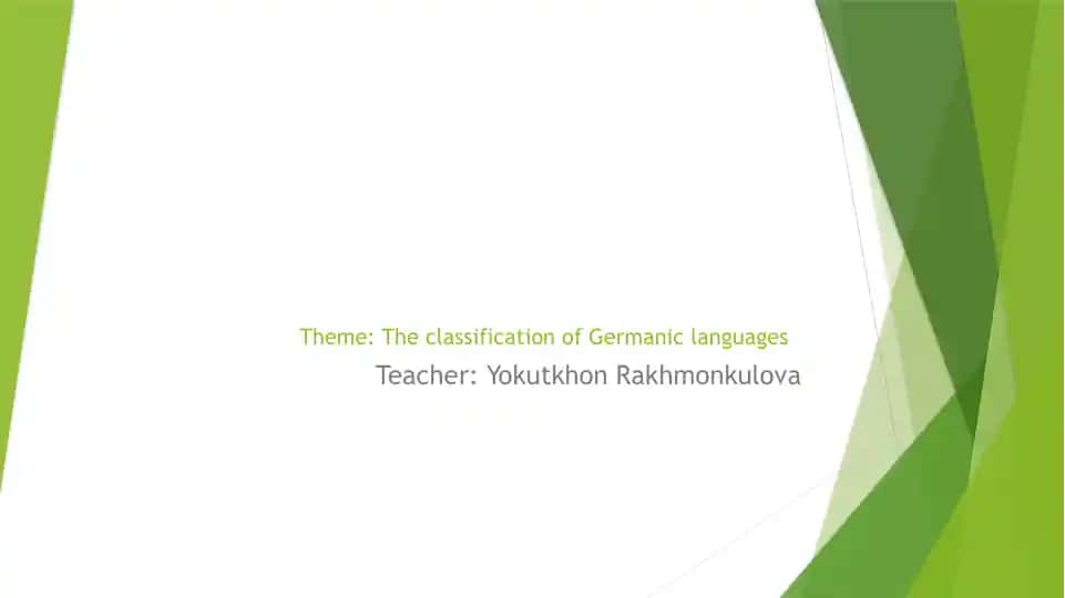 The classification of Germanic languages
