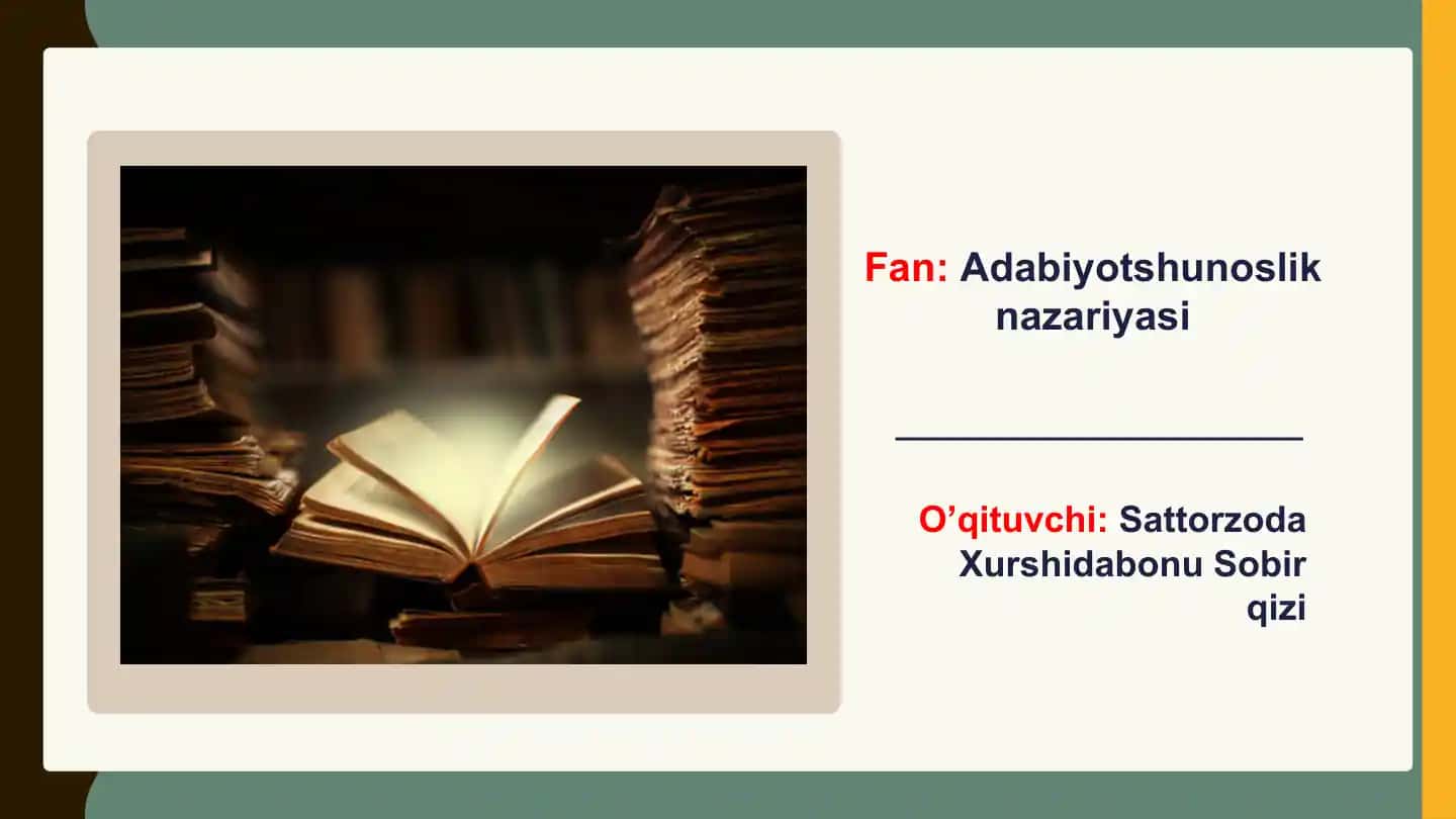 Adabiyotshunoslik nazariyasi