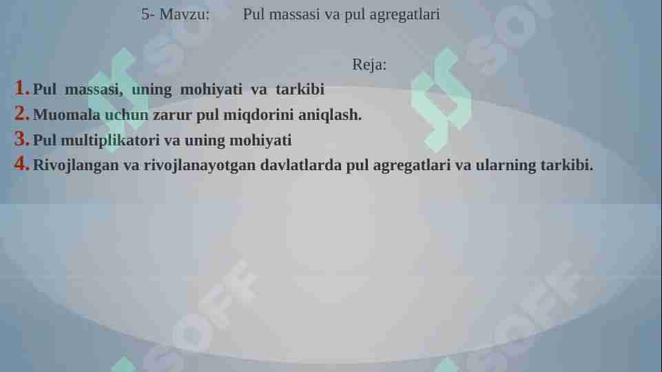 Pul massasi va pul agregatlari