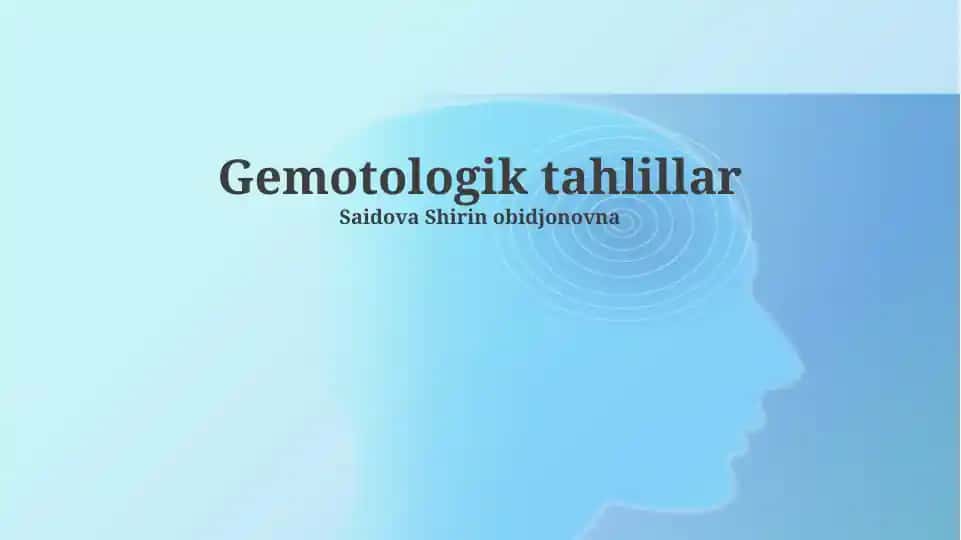 Gemotologik Tahlillar