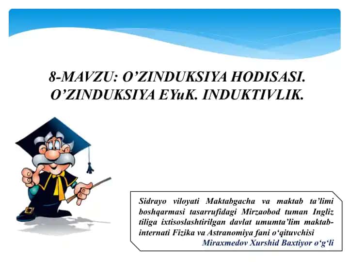O’ZINDUKSIYA HODISASI
