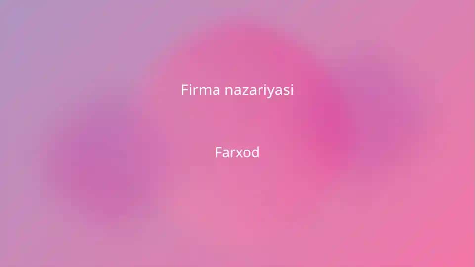 Firma nazariyasi