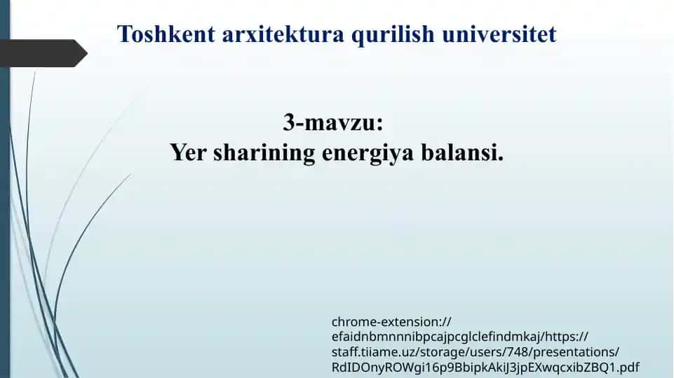 Yersharining energiya balansi
