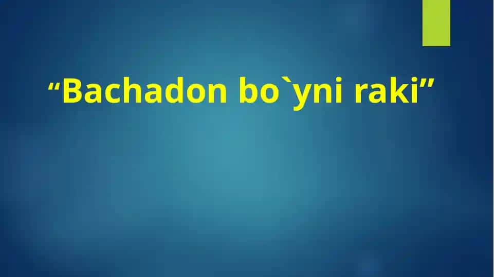 Bachadon bo`yni raki