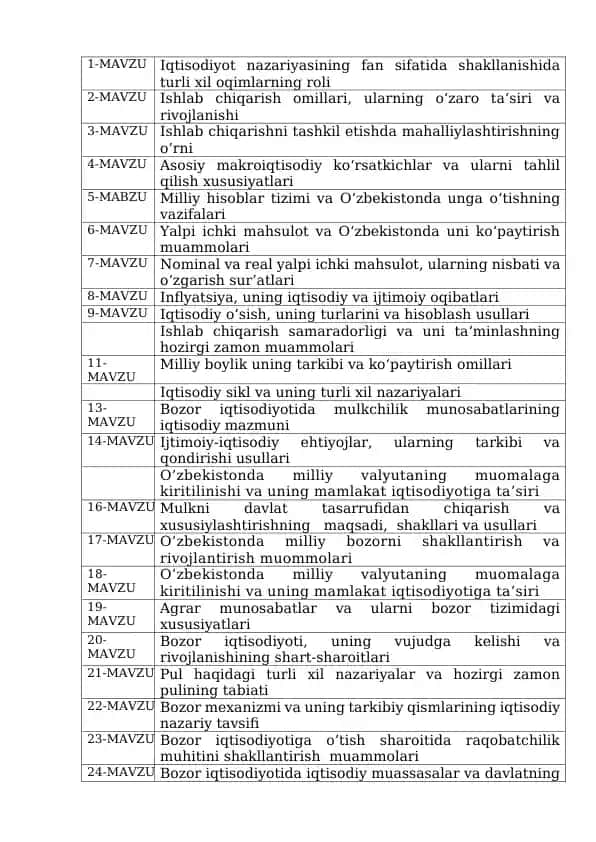 Ishlab chiqarish samaradorligi va uni ta‘minlashning hozirgi zamon muammolari