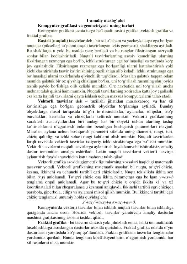 Kompyuter grafikasi va geometriyasi