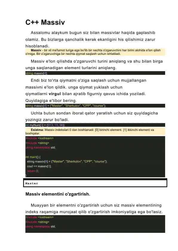 C++ Massiv