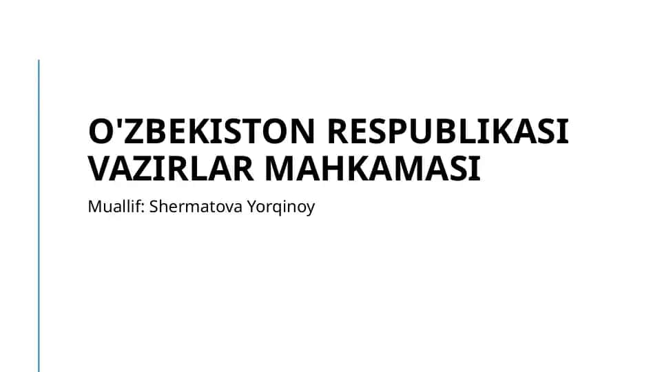 O'zbekiston Respublikasi Vazirlar Mahkamasi