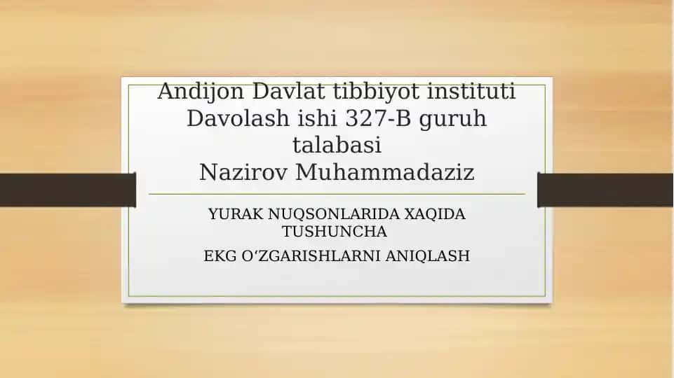 Yurak nuqsonlari EKG